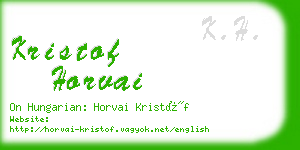 kristof horvai business card